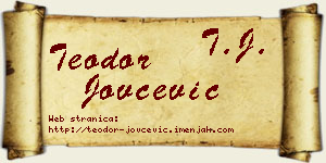 Teodor Jovčević vizit kartica